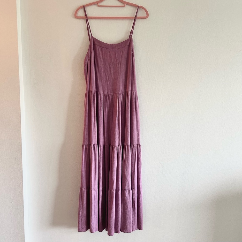 Splendid Mauve Lavender Purple Tiered Maxi Dress L
